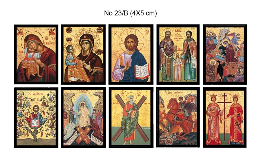 Ξύλινη βυζαντινή εικόνα 4Χ5 εκ. Άριστης ποιότητας .-1